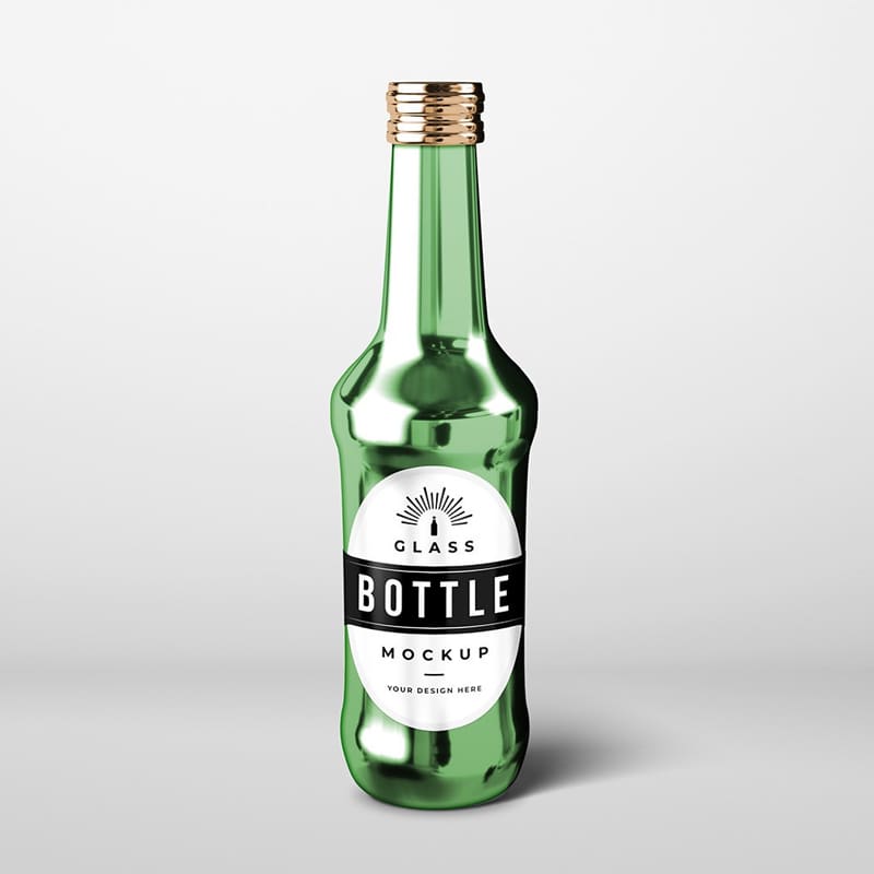 Free Glass Drinks Bottle Mockup