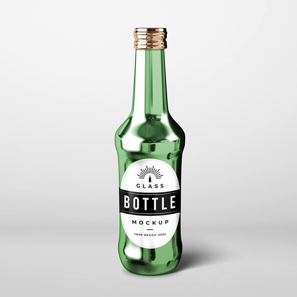 Free Glass Drinks Bottle Mockup