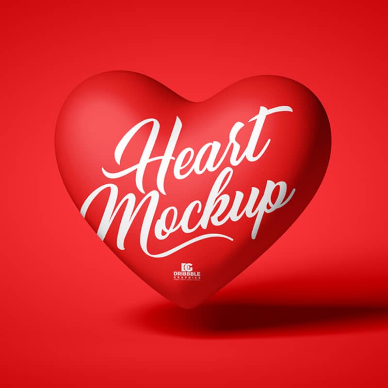 Free Love Heart Mockup