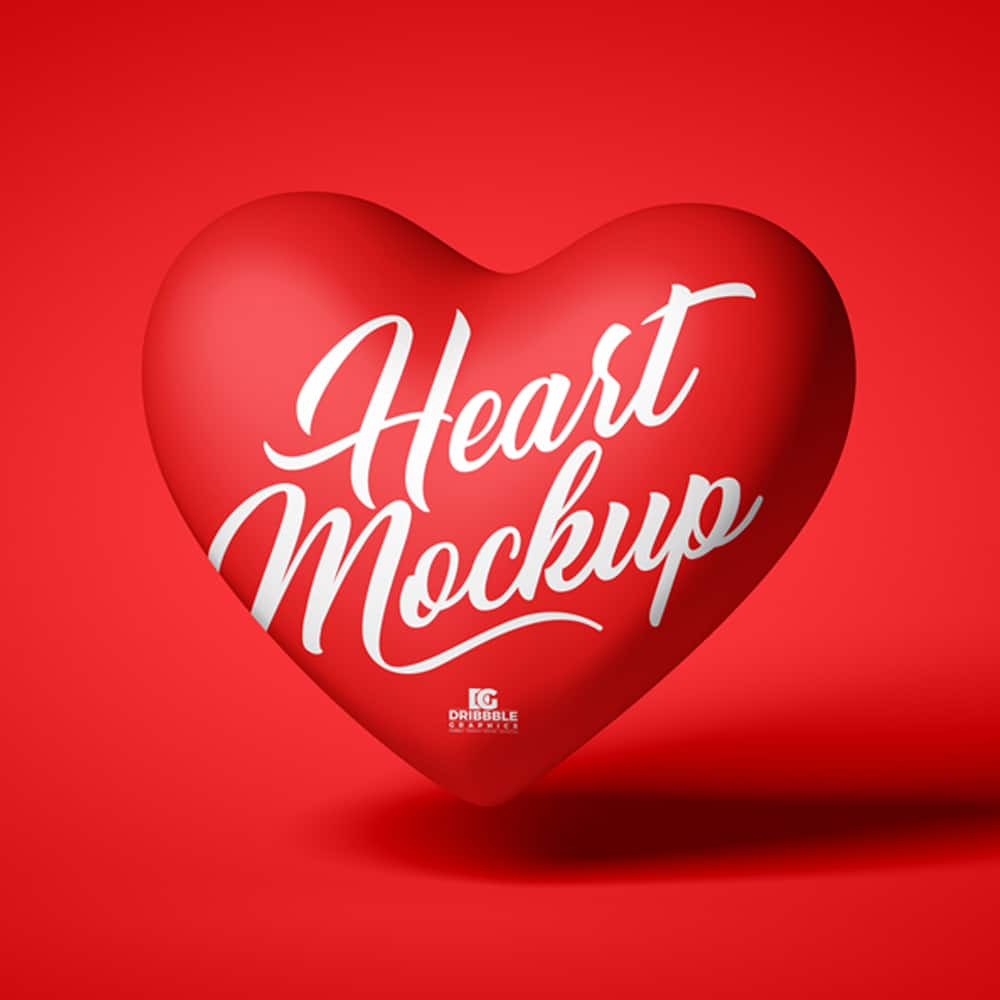 Free Love Heart Mockup