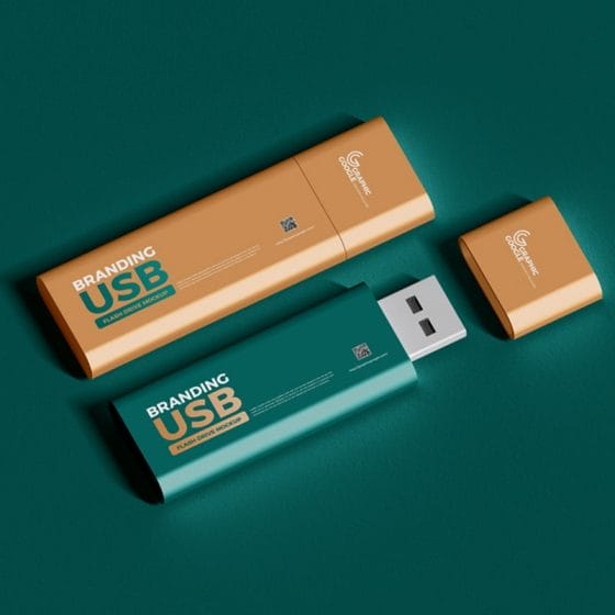 Free PSD Branding USB Flash Drive Mockup