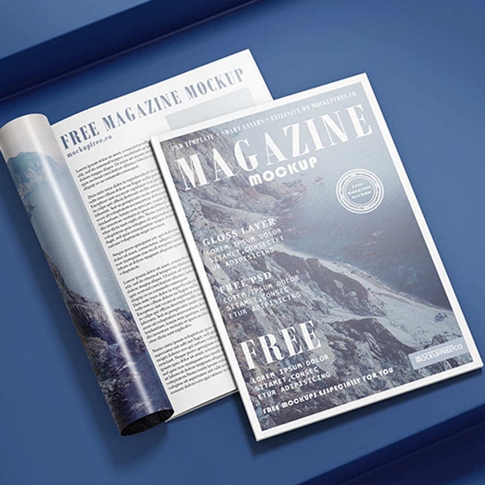 Free PSD Magazine Mockup Template