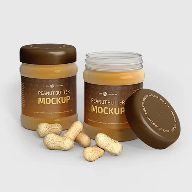 Free PSD Peanut Butter Jar Mockup Templates