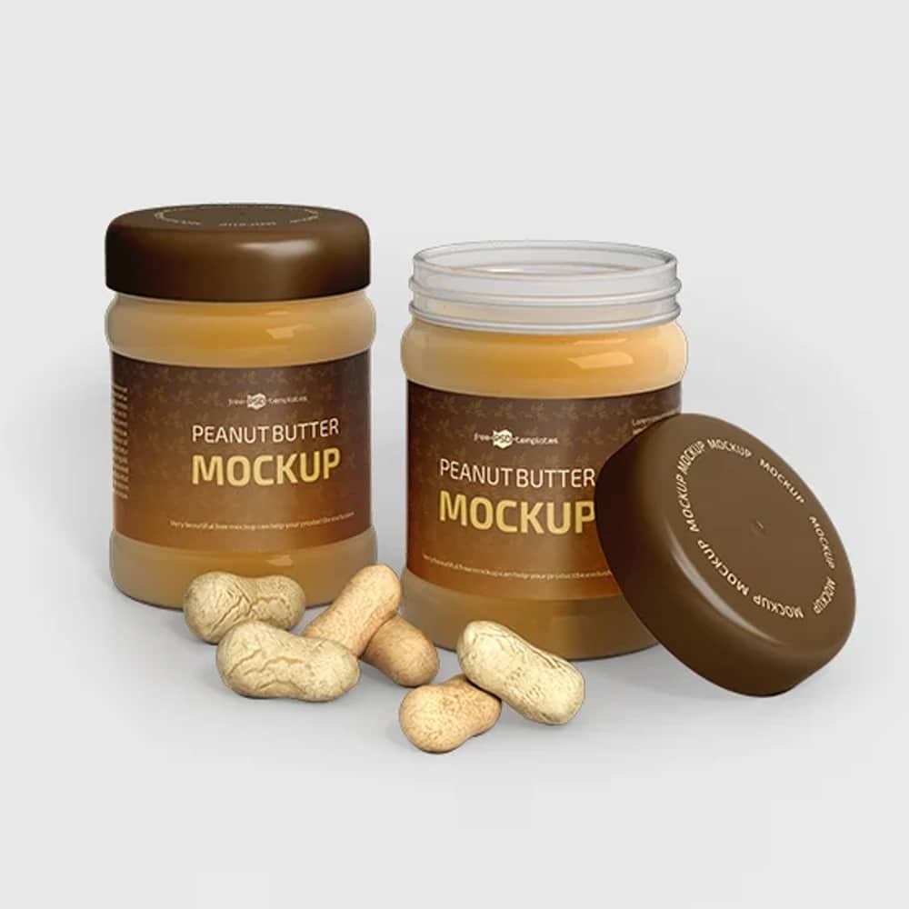 Free PSD Peanut Butter Jar Mockup Templates