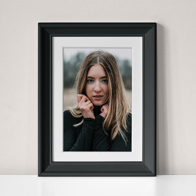 Free Photo Frame on Wall Scene Mockup