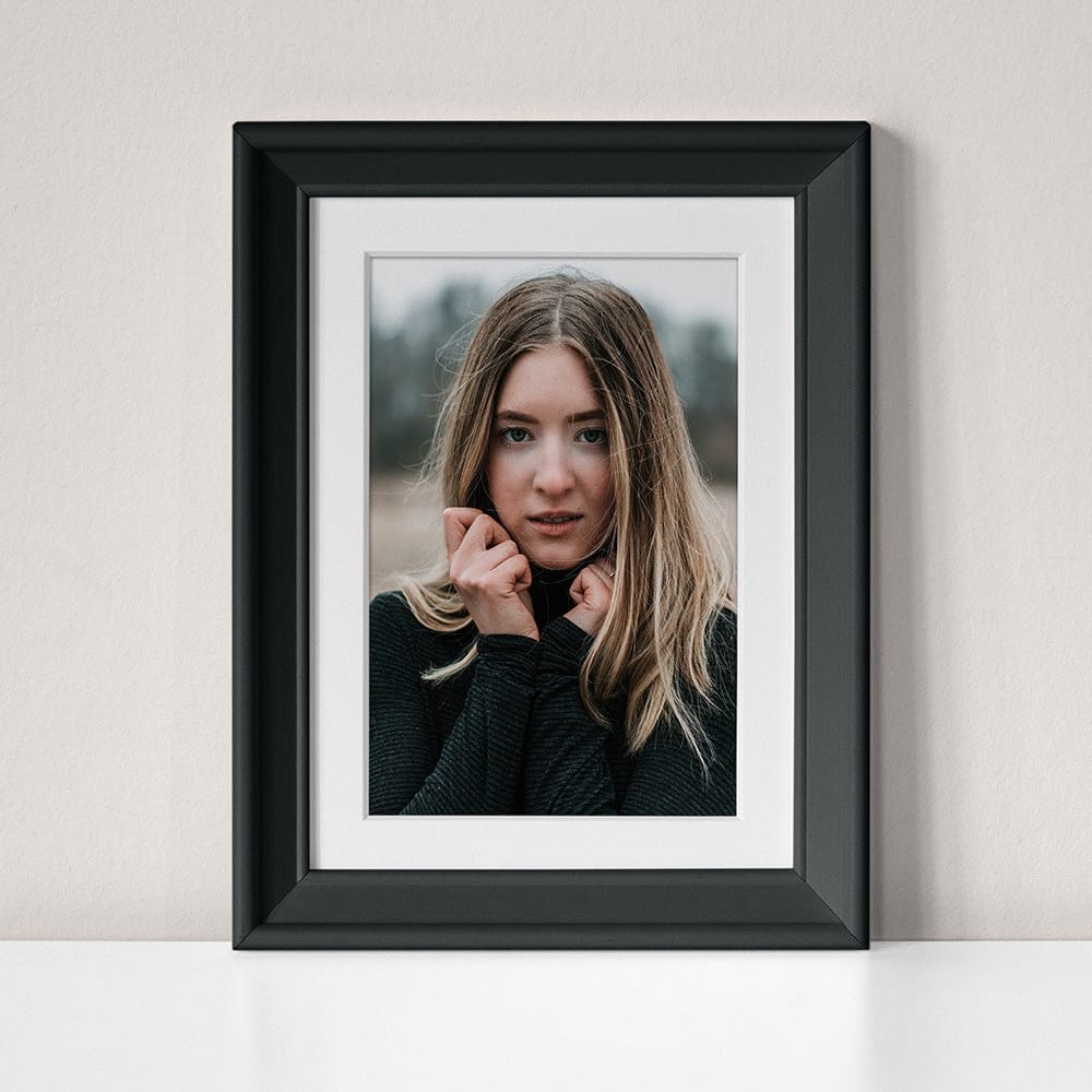 Free Photo Frame on Wall Scene Mockup