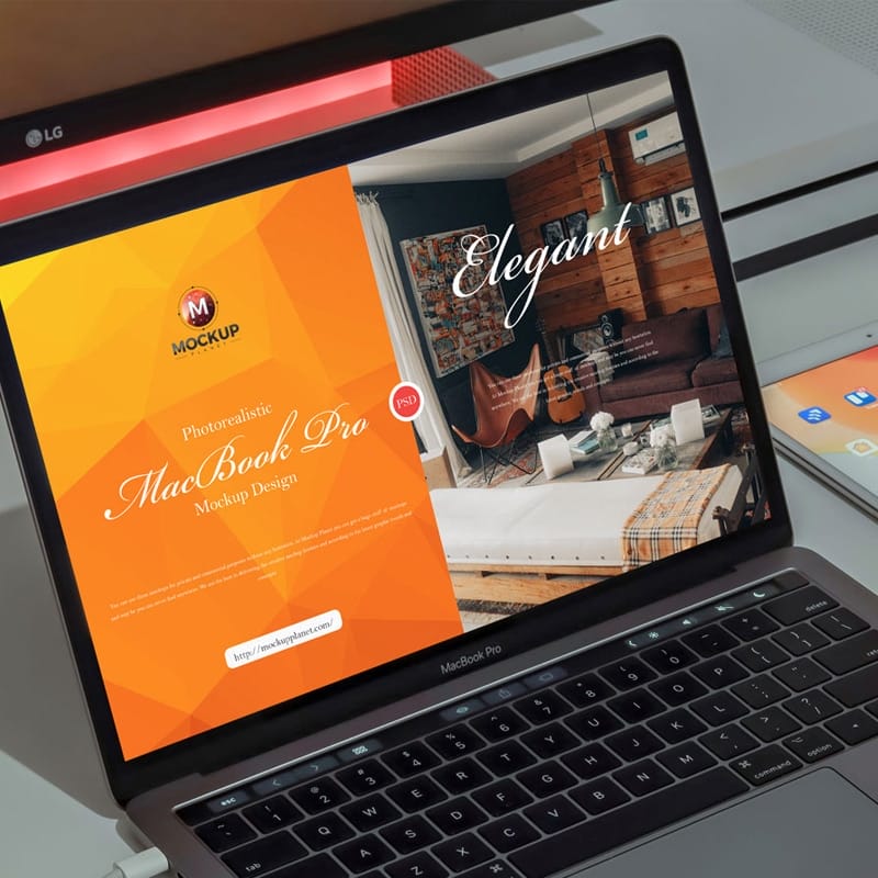 Free Photorealistic MacBook Pro Mockup Design