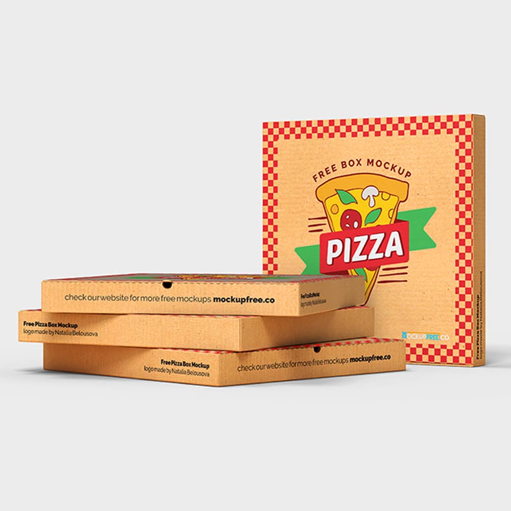 Free Pizza Box Mockup in PSD