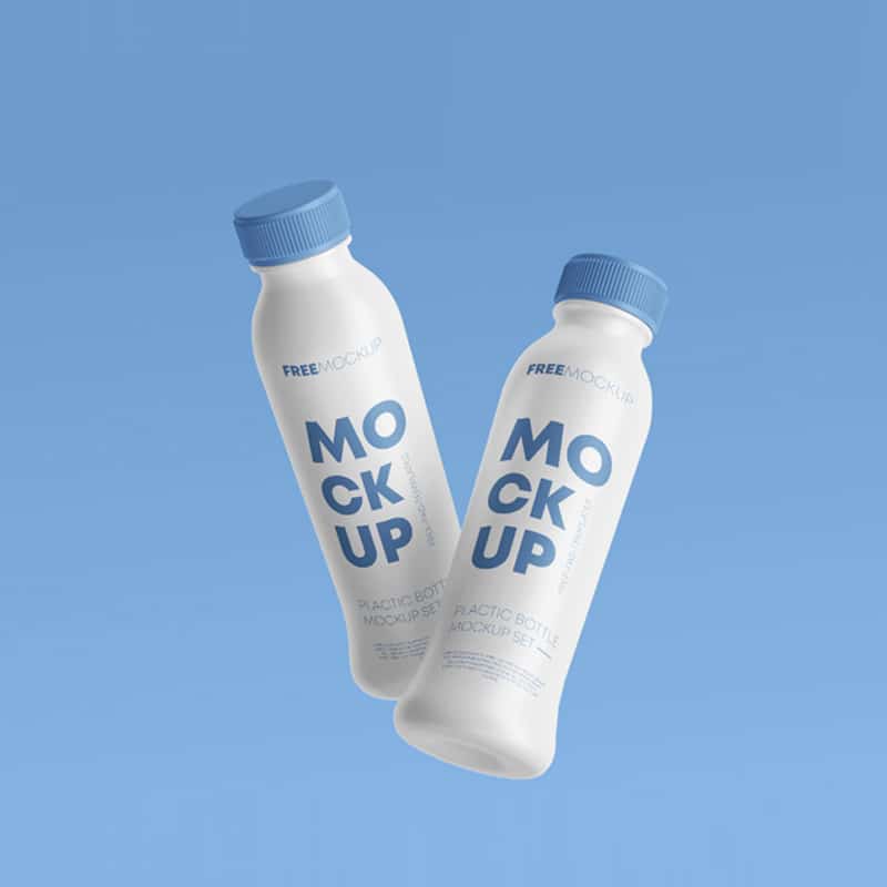 Free Plastic Bottle Mockup Set Template