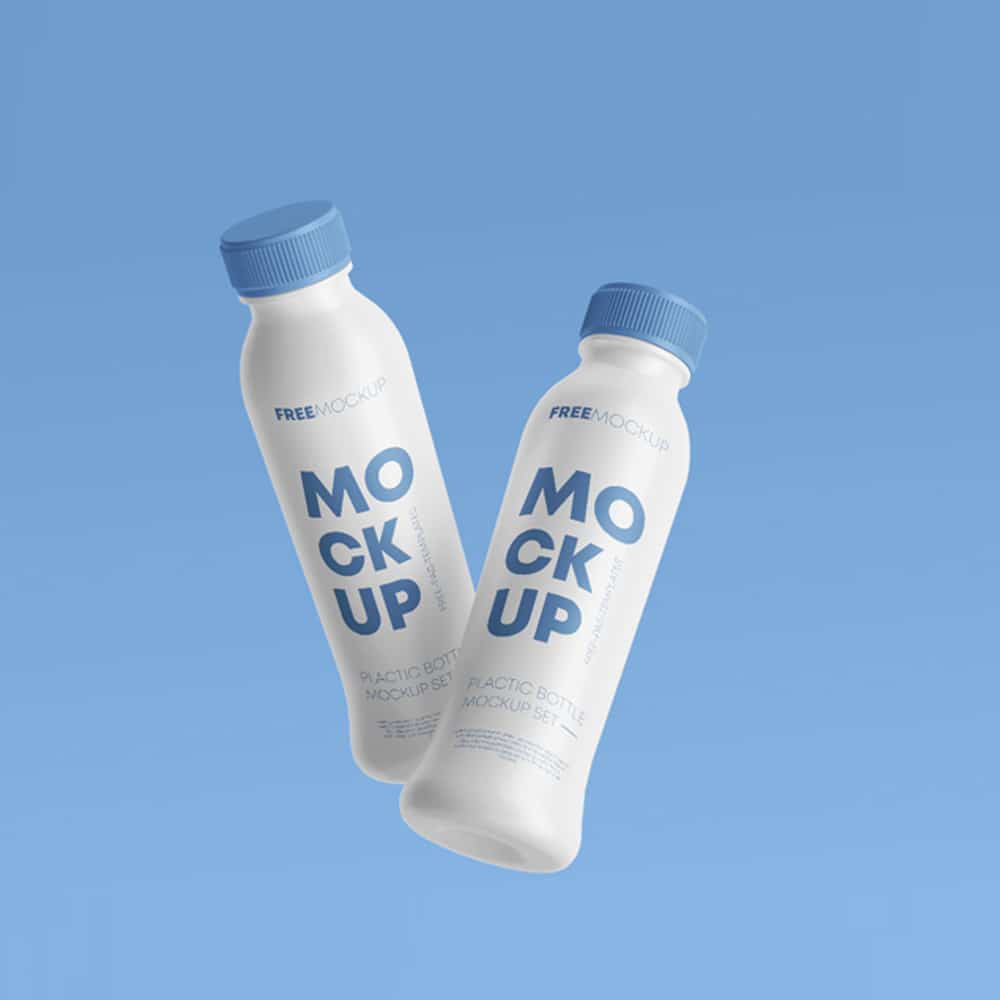 Free Plastic Bottle Mockup Set Template
