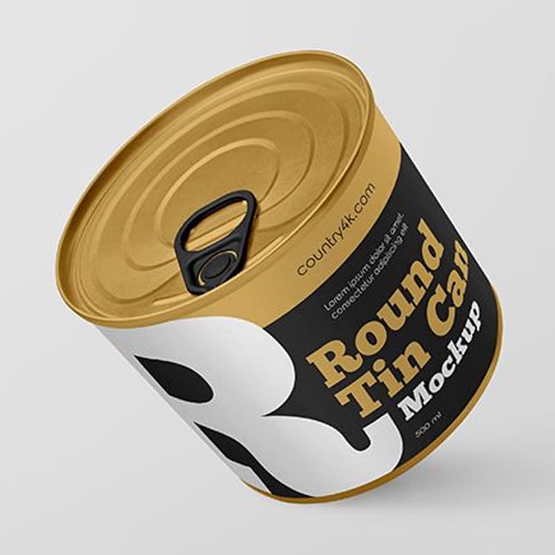 Free Round Tin Can Mockups