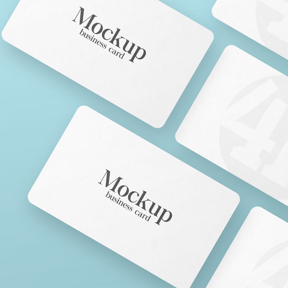 Free Rounded Business Card Mockup