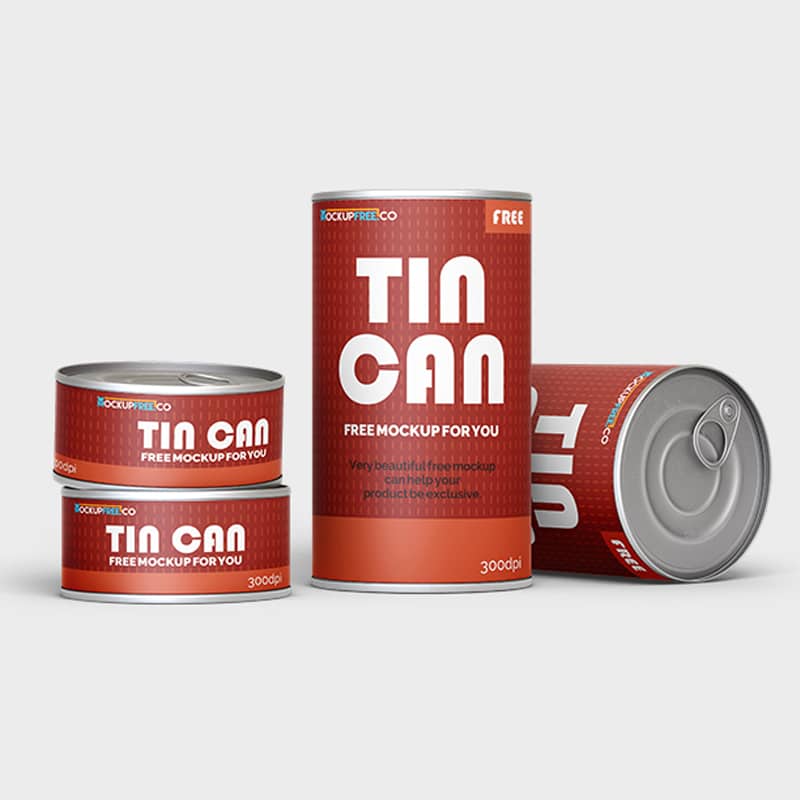 Free Tin Can Mockup in PSD
