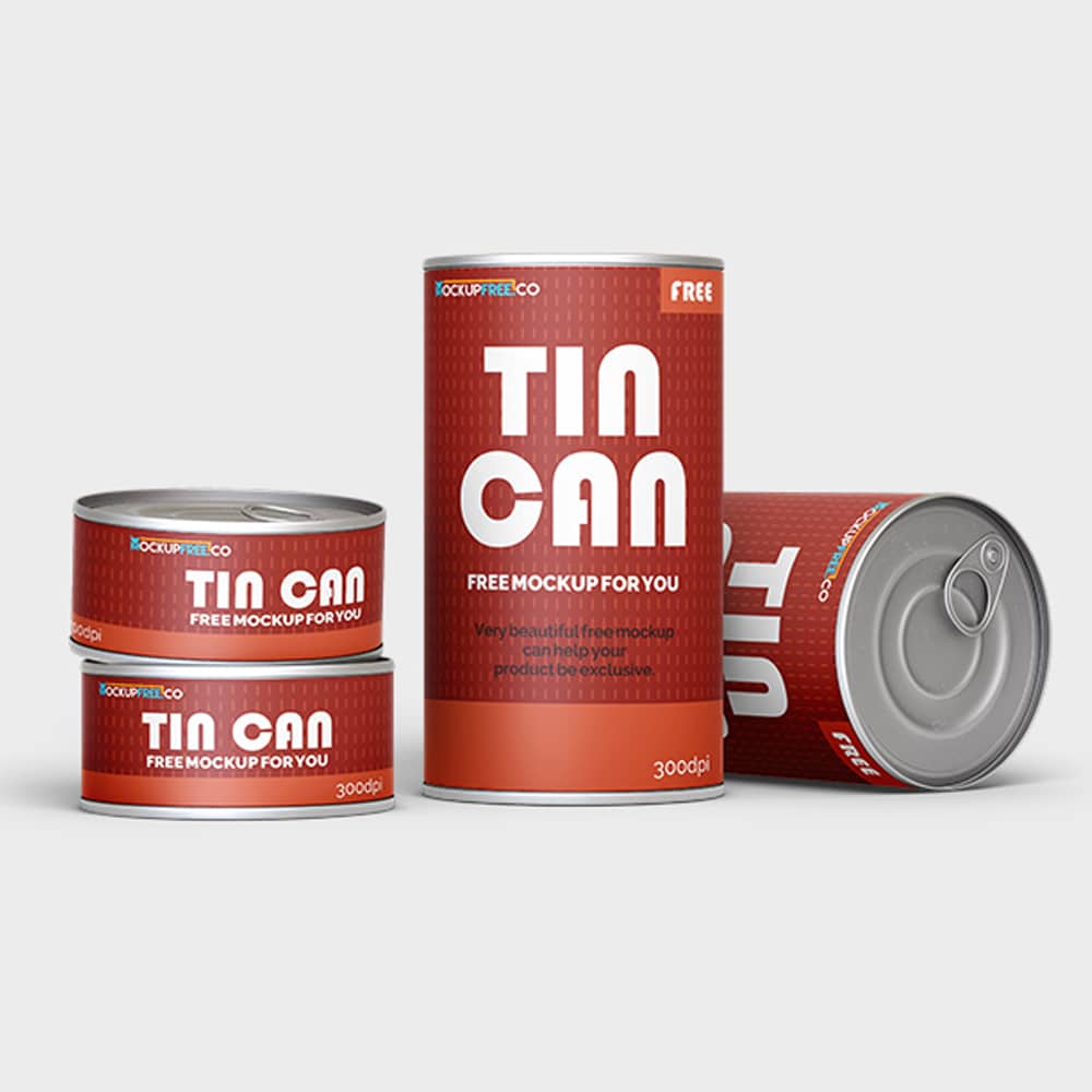 Free Tin Can Mockup in PSD
