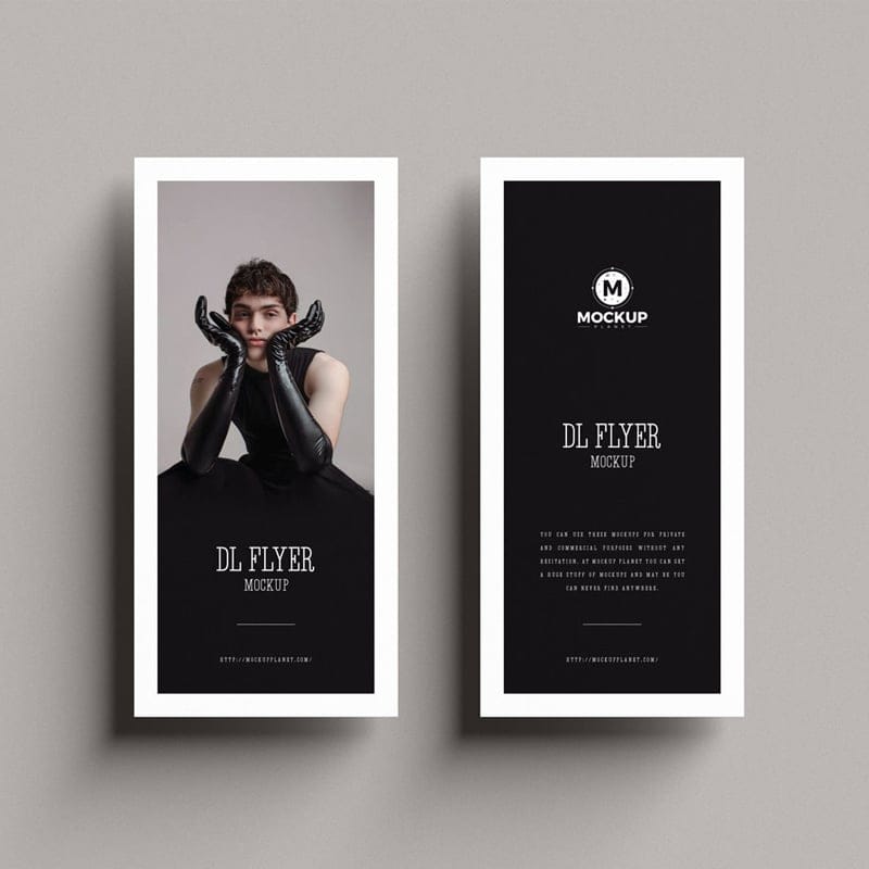 Free Top View Brand DL Flyer Mockup Design