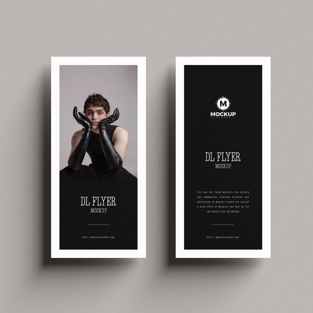 Free Top View Brand DL Flyer Mockup Design