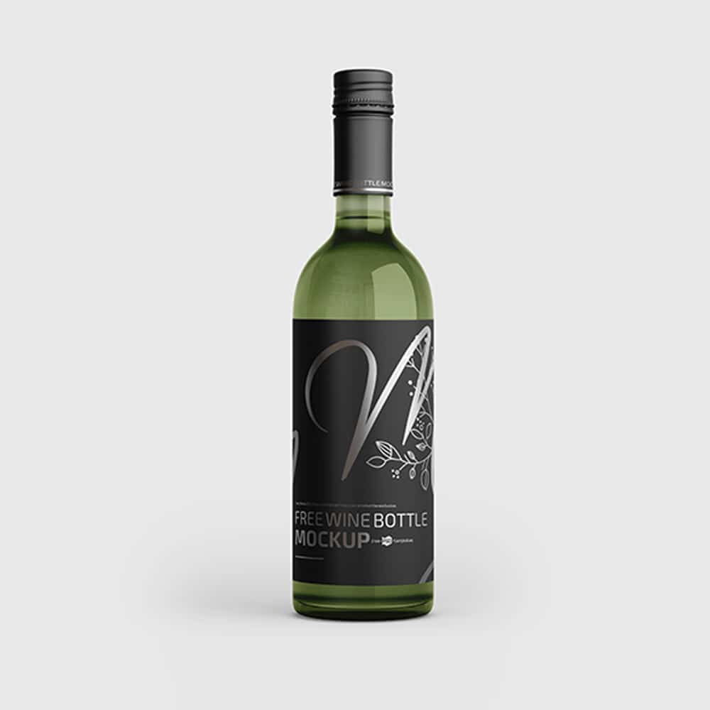 Free Wine Bottle Mockup in PSD