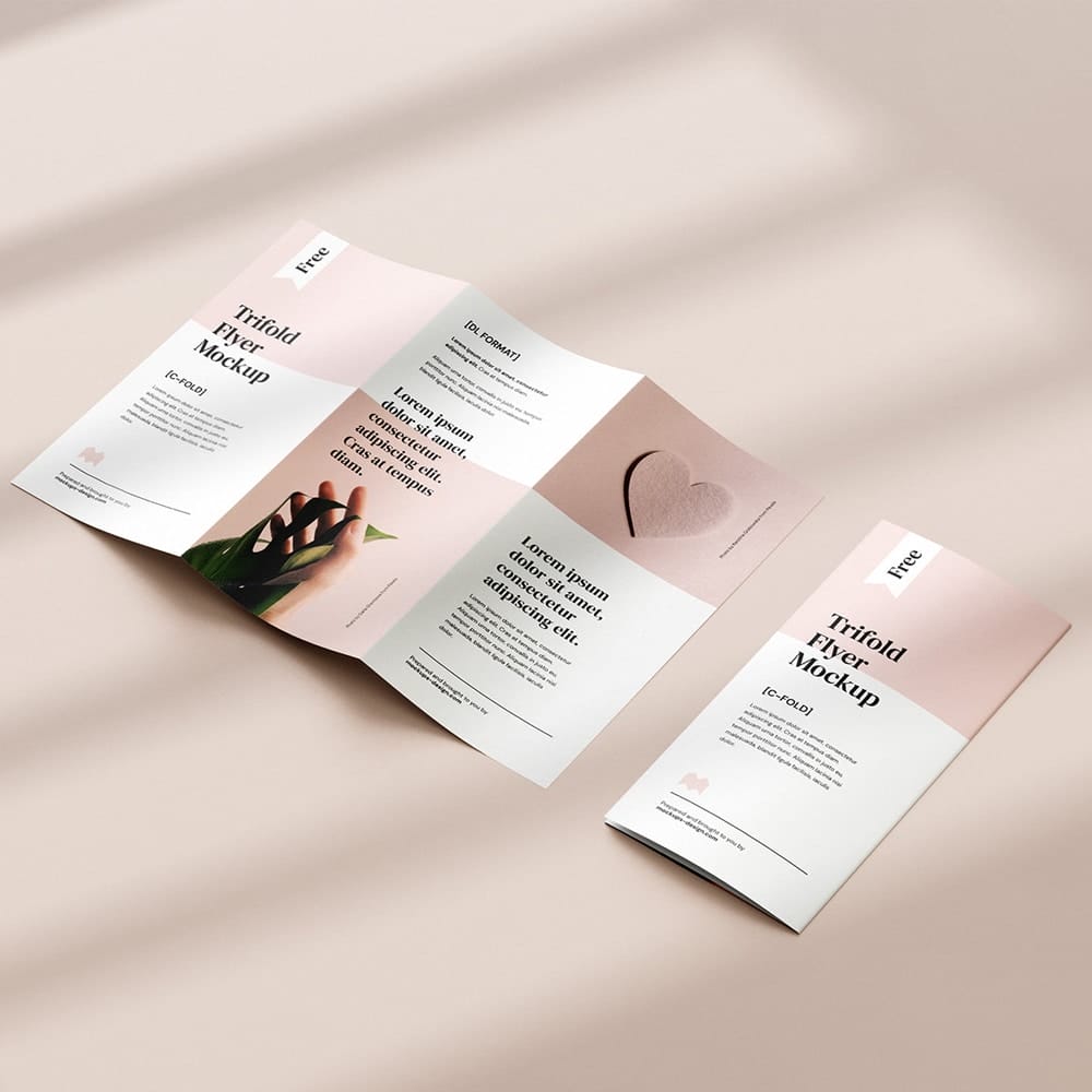 Free Tri-fold DL Flyer Mockup