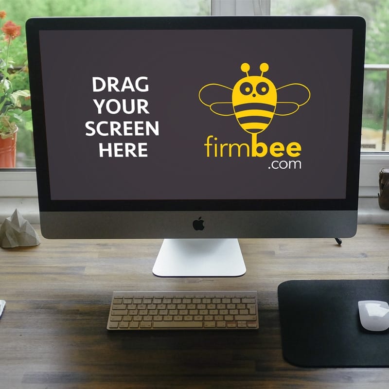 Freelance Workspace with Apple Devices iMac & iPad PSD Mockup