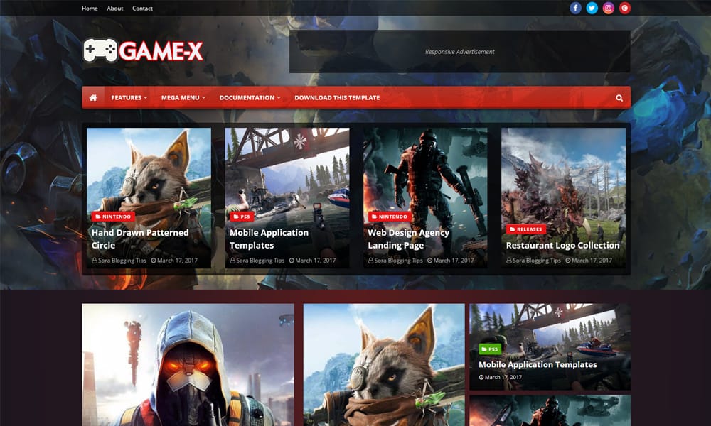 Game X Responsive Blogger Template