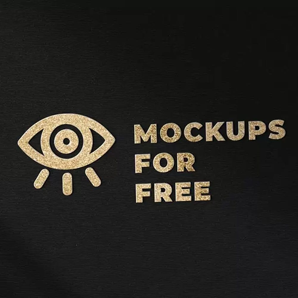 Golden Glitter Logo Mockup