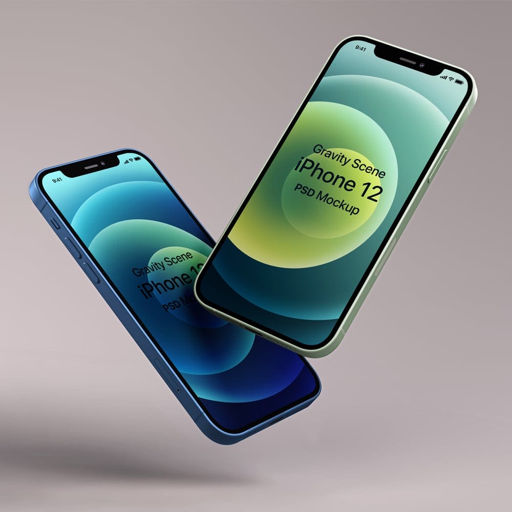 Gravity PSD iPhone 12 Mockup Set
