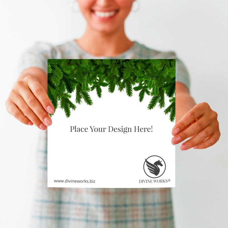 Hand Holding Greeting Card Mockup