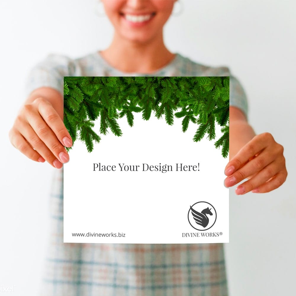 Hand Holding Greeting Card Mockup