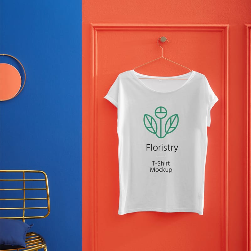 Hanging T-Shirt PSD Mockup