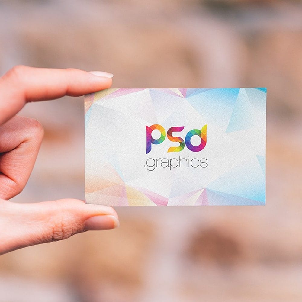 Holding Business Card Mockup PSD Template