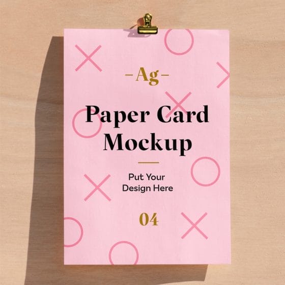 Paper Card PSD Mockup