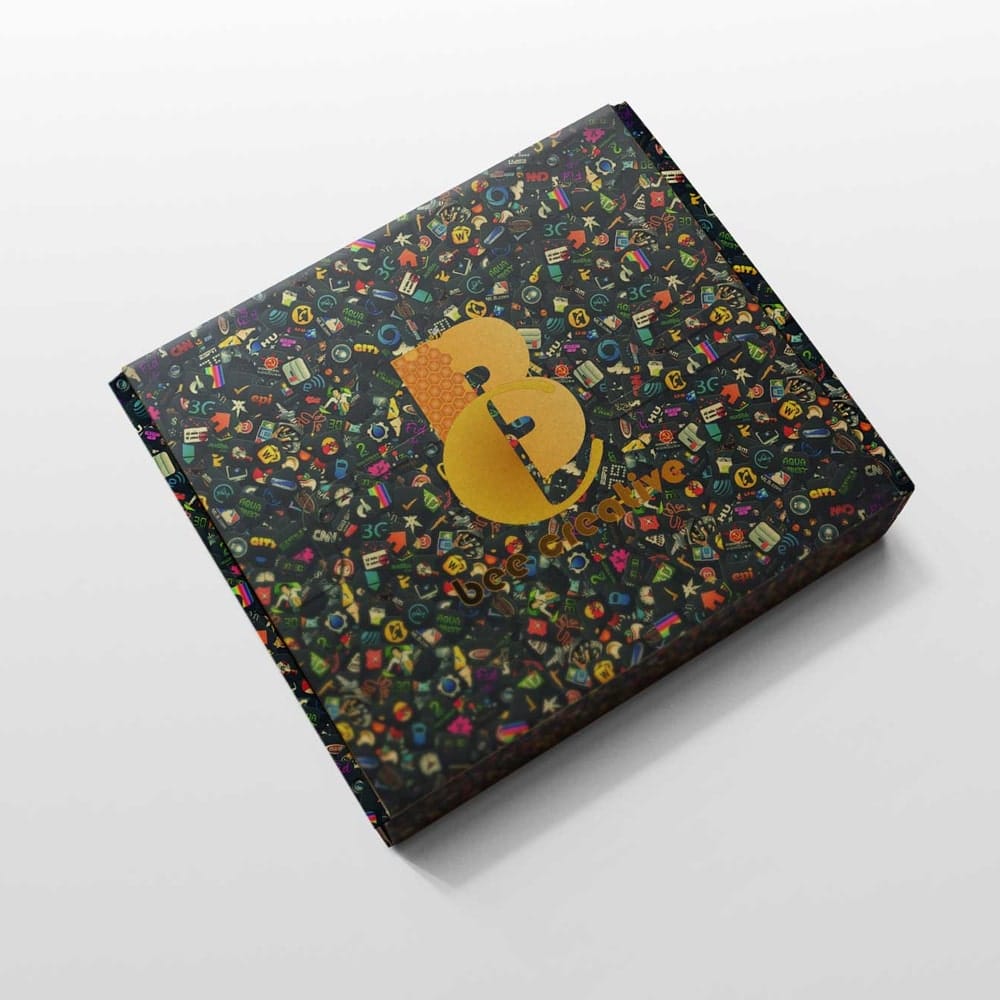 Realistic PSD Box Logo Mockup