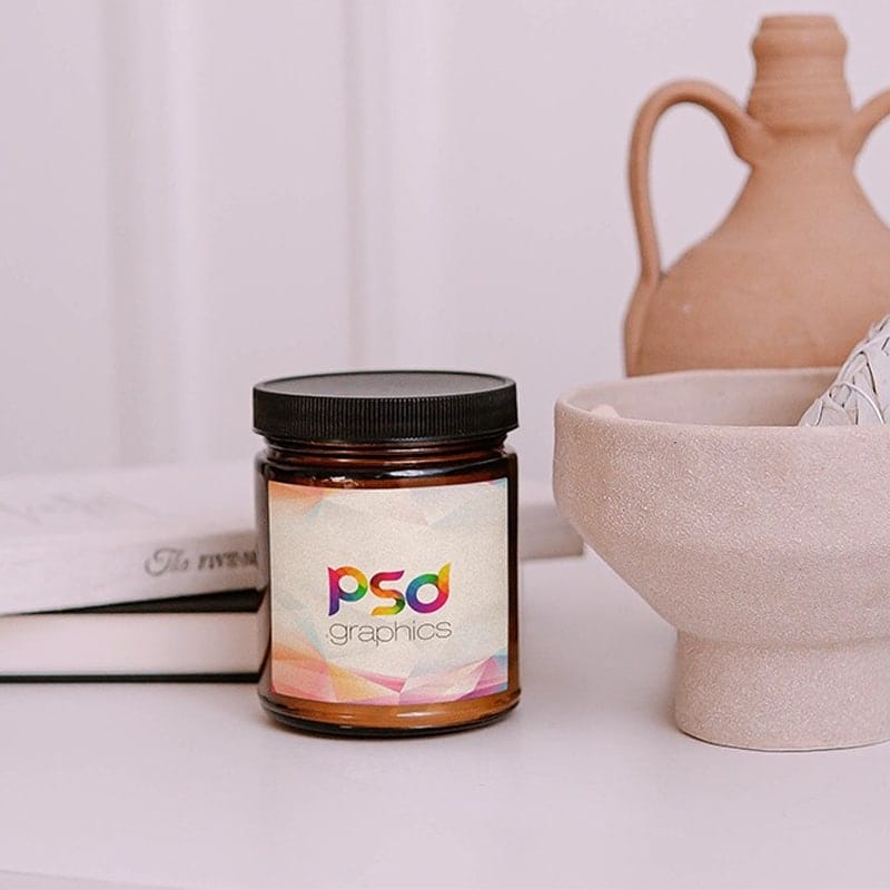 Small Glass Jar Mockup