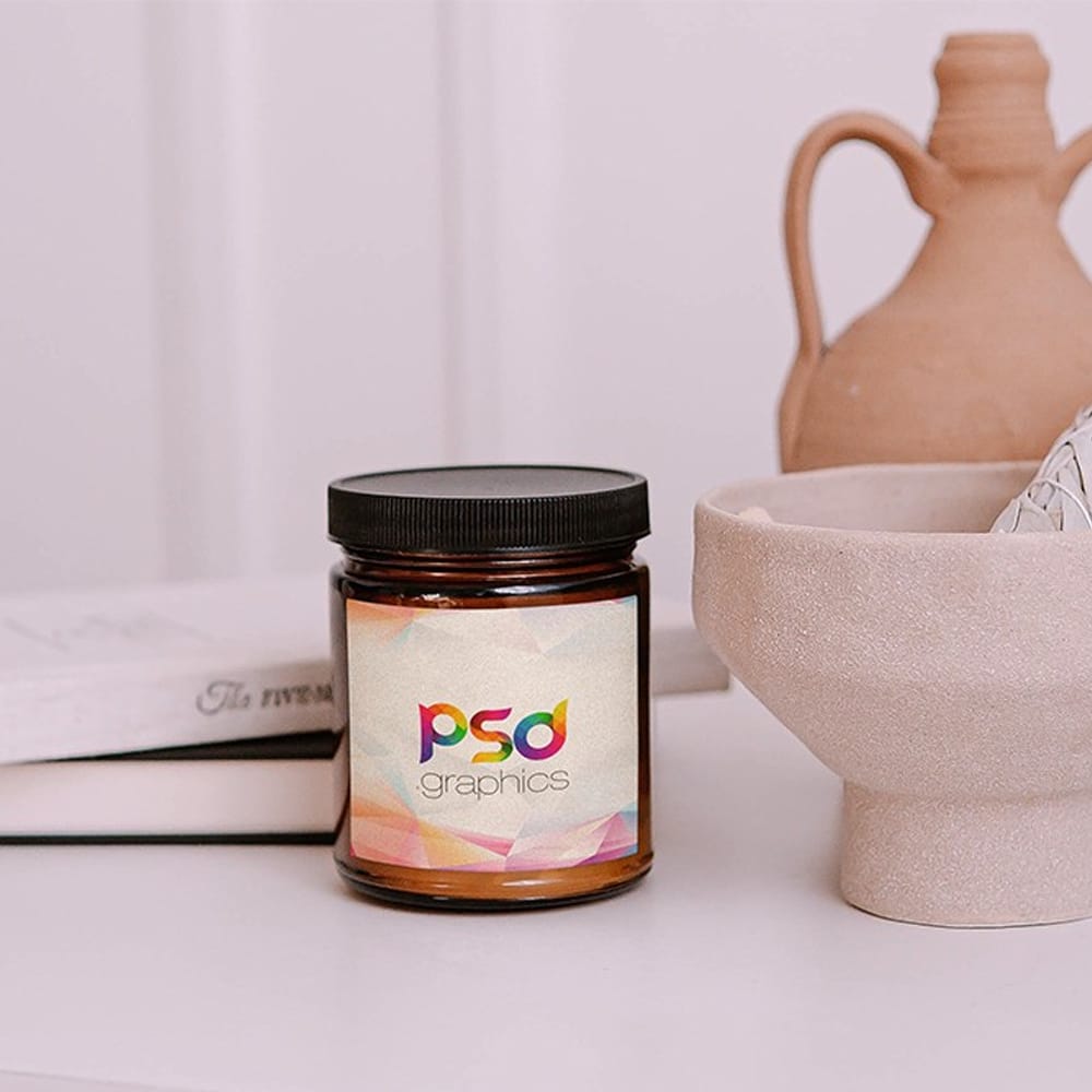 Small Glass Jar Mockup