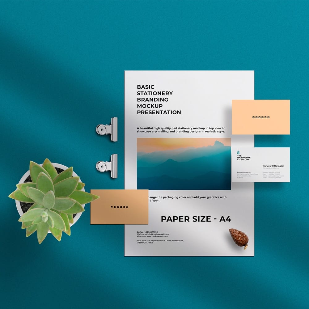 Stationery Branding PSD Mockup