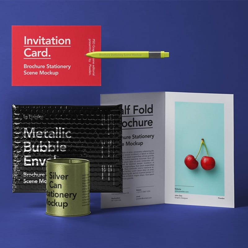 Stationery PSD Brochure Envelope Mockup