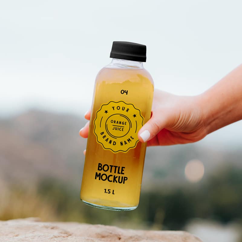 Transparent Bottle Mockup