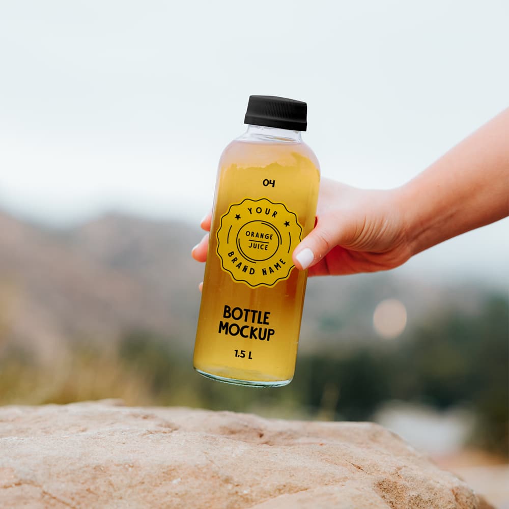 Transparent Bottle Mockup