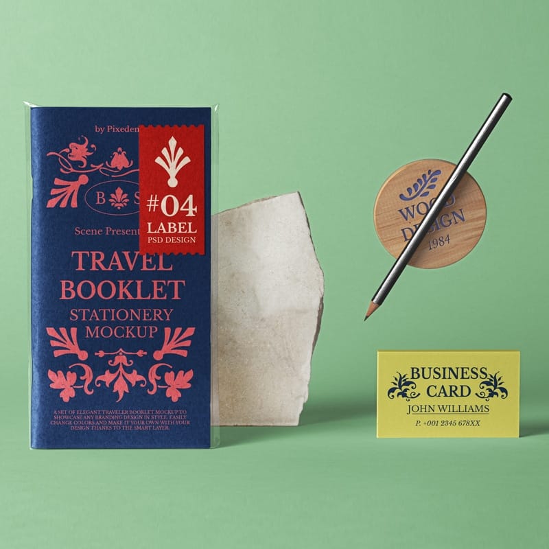 Travel PSD Booklet Mockup Scene