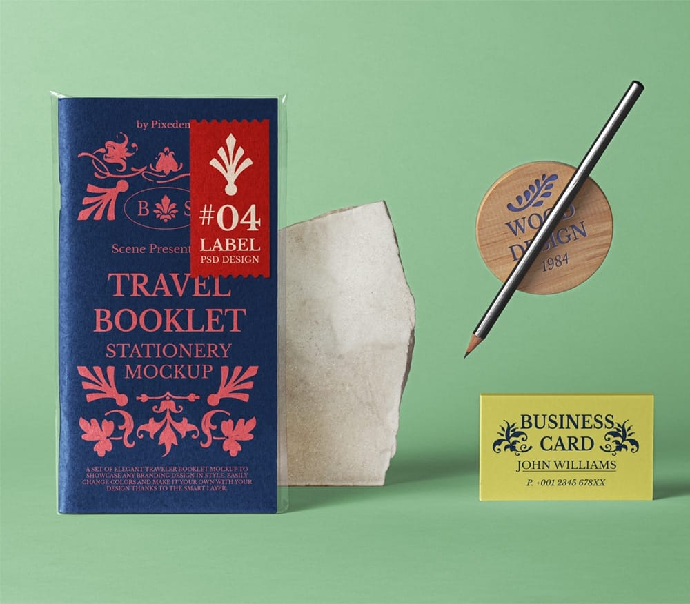 Travel PSD Booklet Mockup Scene