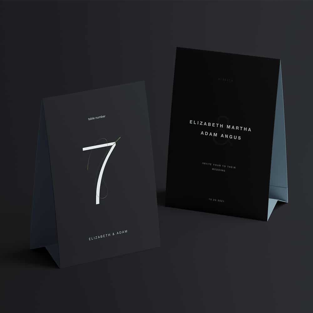 Twin Vertical Table Tents Mockup PSD