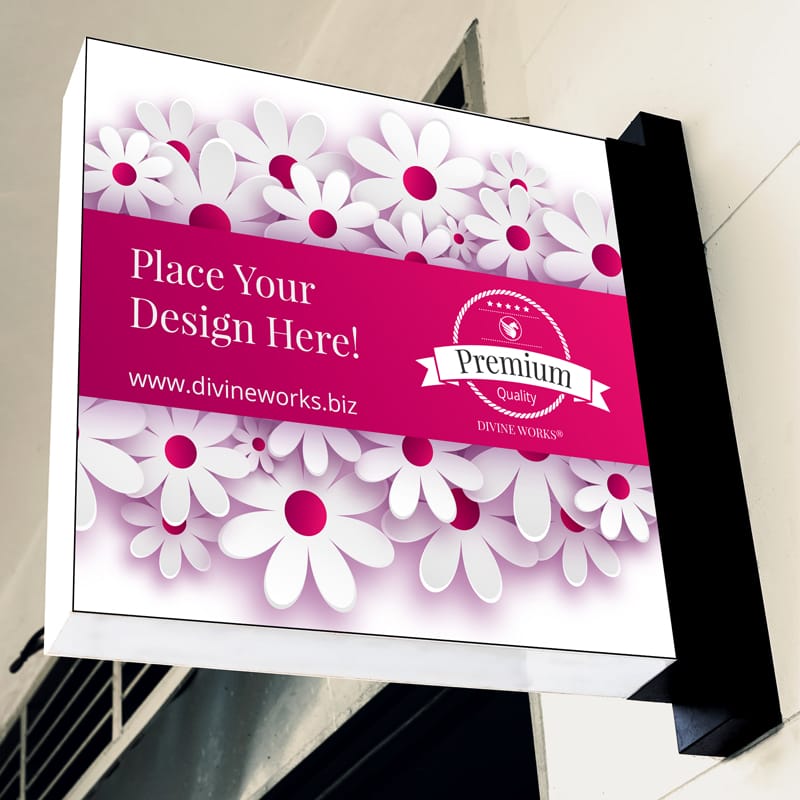 Wall Hanging Sign Board Mockup