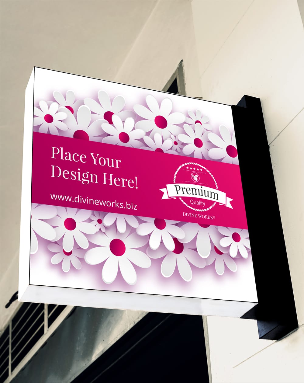 Wall Hanging Sign Board Mockup
