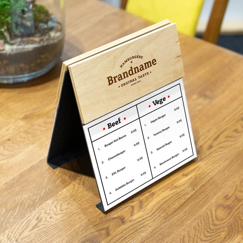 Wood Menu PSD Mockup