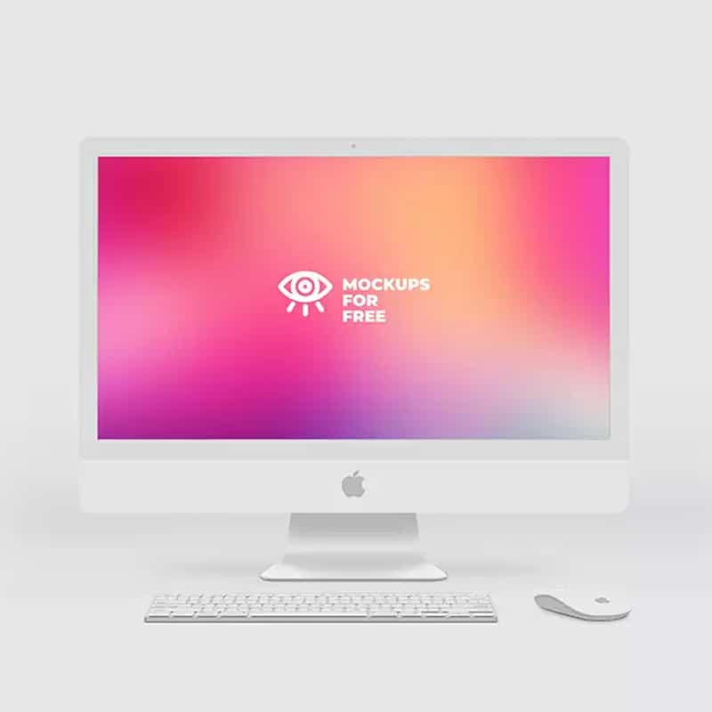 iMac In Light Creative Space Mockup