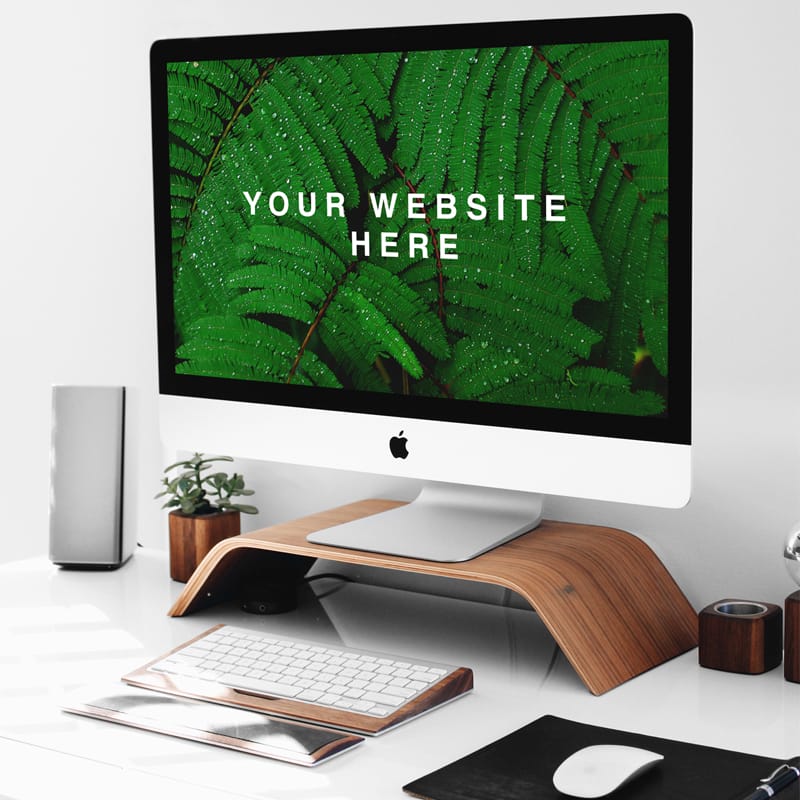 iMac on Stand PSD Mockup