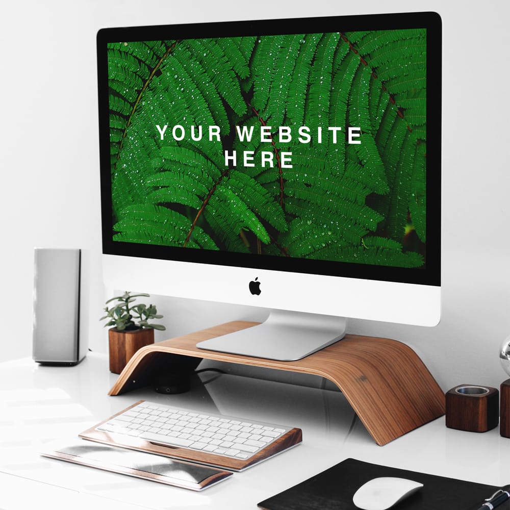 iMac on Stand PSD Mockup