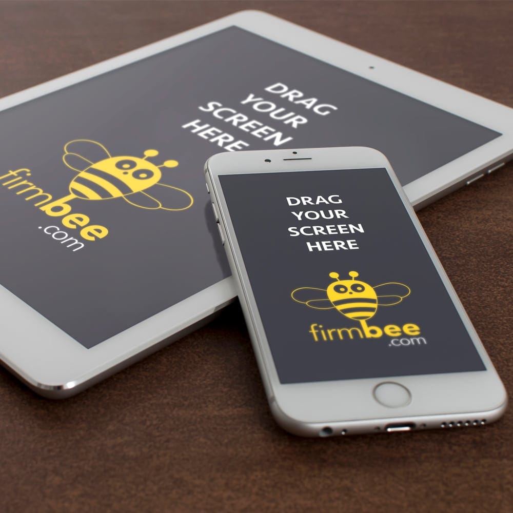iPad and iPhone 6 on the Stone Free Mockup