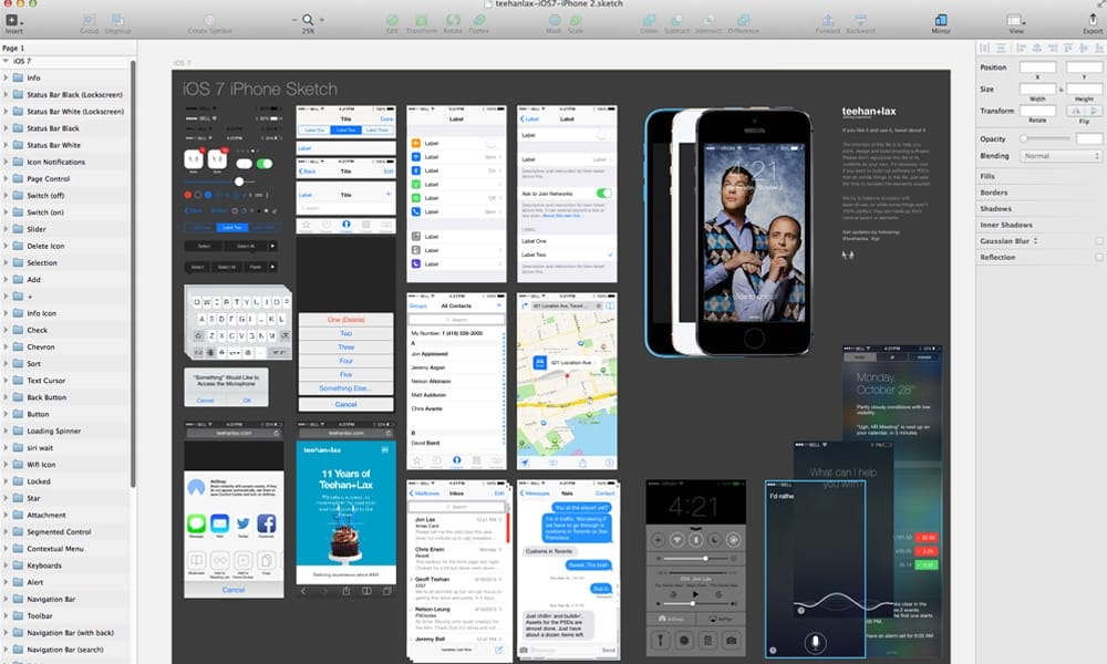iPhone GUI for Sketch (iOS 7)