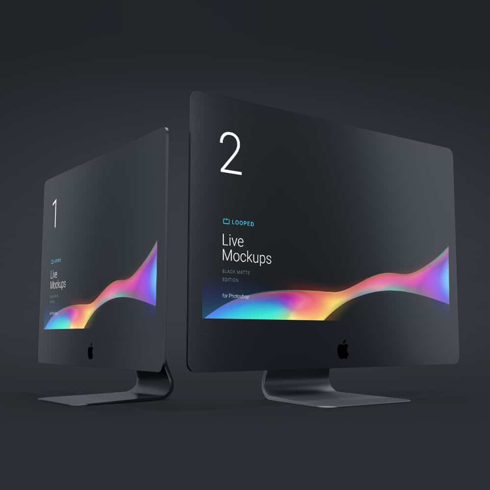 8 Black Clay Apple Devices Mockups